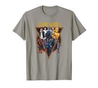 Star Wars Classic Art Characters and Logo Retro Vintage T-Shirt, Homme, Ardoise, 3XL