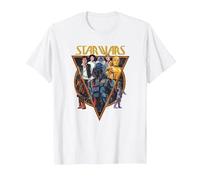 Star Wars Classic Art Characters and Logo Retro Vintage T-Shirt, Homme, Blanc, XL