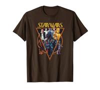 Star Wars Classic Art Characters and Logo Retro Vintage T-Shirt, Homme, Marron, M