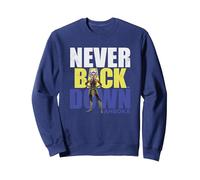 Star Wars Clone Wars Ahsoka Tano Never Back Down Sweatshirt, Unisexe pour Adultes, Bleu Marine, L
