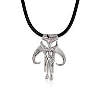 Star Wars Collier avec pendentif en acier inoxydable avec cordon en cuir 4 x 3 cm, 4cm x 3cm Pendant, Métal, 36