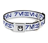 Star Wars Collier pour chien avec boucle de ceinture de sécurité en métal Blanc Bleu 33 à 43 cm Largeur 3,8 cm