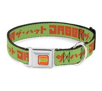 Star Wars Collier pour chien avec boucle de ceinture de sécurité en métal Motif Jabba The Hutt Texte et personnages Vert orange 33 à 43 cm 3,8 cm de large