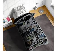 Star Wars Comic 100% Coton Ensemble Housse de Couette Lit Simple - Comprend une Taie d’Oreiller 50 x 70 cm