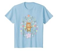 Star Wars Cute Ewok Spring Flowers Pastel Color Big Logo T-Shirt, Enfant, Bleu Céleste, 2 Ans