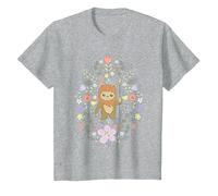 Star Wars Cute Ewok Spring Flowers Pastel Color Big Logo T-Shirt, Enfant, Gris Chiné, 2 Ans