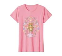 Star Wars Cute Ewok Spring Flowers Pastel Color Big Logo T-Shirt, Femme, Rose, S
