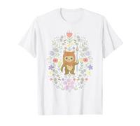 Star Wars Cute Ewok Spring Flowers Pastel Color Big Logo T-Shirt, Homme, Blanc, M