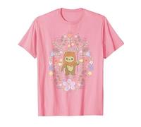 Star Wars Cute Ewok Spring Flowers Pastel Color Big Logo T-Shirt, Homme, Rose, S