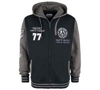 Star Wars Dark Vador Homme Sweat-Shirt zippé à Capuche Noir/Gris foncé 100% Coton Regular