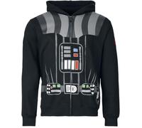 Star Wars Dark Vador Homme Sweat-Shirt zippé à Capuche Noir M 100% Coton Regular/Coupe Standard