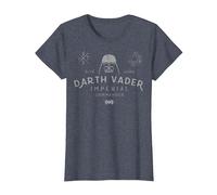 Star Wars Dark Vador Imperial Commander Empire Logo T-Shirt, Femme, Bleu Chiné, XS