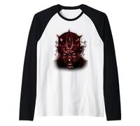 Star Wars Darth Maul Sinister Stare Close Up Face Portrait Manche Raglan