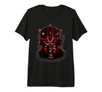 Star Wars Darth Maul Sinister Stare Close Up Face Portrait T-Shirt Haut de Gamme