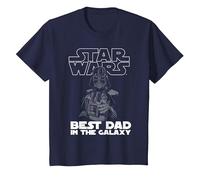 Star Wars Darth Vader Best Dad in The Galaxy Papa Père T-Shirt, Enfant, Bleu Marine, 2 Ans