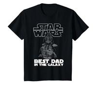 Star Wars Darth Vader Best Dad in The Galaxy Papa Père T-Shirt, Enfant, Noir, 6 Ans
