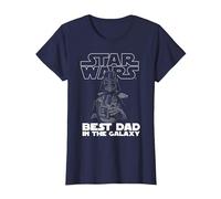 Star Wars Darth Vader Best Dad in The Galaxy Papa Père T-Shirt, Femme, Bleu Marine, 3XL