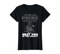 Star Wars Darth Vader Best Dad in The Galaxy Papa Père T-Shirt, Femme, Noir, S