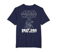 Star Wars Darth Vader Best Dad in The Galaxy Papa Père T-Shirt, Homme Grandes Tailles, Bleu Marine, 3X Tall