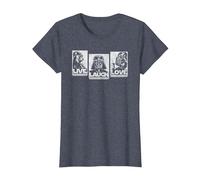 Star Wars Darth Vader Live Laugh Love T-Shirt, Femme, Bleu Chiné, S