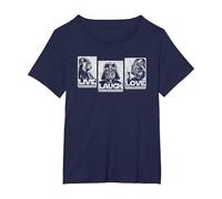 Star Wars Darth Vader Live Laugh Love T-Shirt, Femme Grandes Tailles, Bleu Marine, 1X