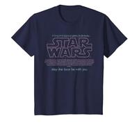 Star Wars Darth Vader May The Force Be with You Poster T-Shirt, Enfant, Bleu Marine, 4 Ans