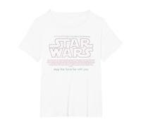 Star Wars Darth Vader May The Force Be with You Poster T-Shirt, Femme Grandes Tailles, Blanc, 5X