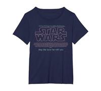 Star Wars Darth Vader May The Force Be with You Poster T-Shirt, Femme Grandes Tailles, Bleu Marine, 2X