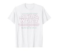 Star Wars Darth Vader May The Force Be with You Poster T-Shirt, Homme, Blanc, S