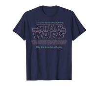 Star Wars Darth Vader May The Force Be with You Poster T-Shirt, Homme, Bleu Marine, 6XL