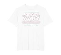 Star Wars Darth Vader May The Force Be with You Poster T-Shirt, Homme Grandes Tailles, Blanc, 6X Tall