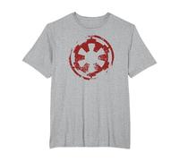 Star Wars Distressed Empire Logo Rust T-Shirt, Homme Grandes Tailles, Gris Chiné, 4X Tall