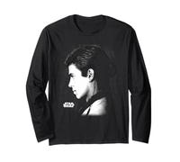 Star Wars EP II Anakin Black & White Side Profile Portrait Manche Longue