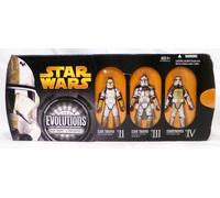 Star Wars Evolutions Lot 3 Figurines Clone Trooper/Stormtrooper 3,75"
