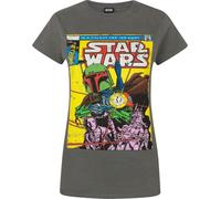 Star Wars Femme Boba Fett T-shirt de bande dessinée NS4220 (M) (Anthracite)