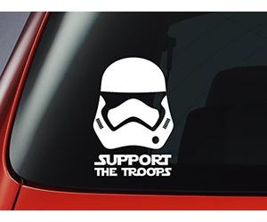 Star Wars First Order Stormtrooper 'Support The Troops' - Vinyl Decal - Car, Window, Wall, Laptop Sticker by Level 33 Ltd