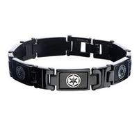 Star Wars - Black Pvd Plated Galactic Empire Symbol Link Bracelet
