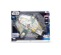 Star Wars Ghost du micro escadron galactique de Véhicule mobile de 38 cm | avec sons et lumières activés par un bouton, plus quatre accessoires micro figurines de 2,5 cm