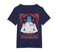 Star Wars Grand Admiral Thrawn Poster T-Shirt, Femme Grandes Tailles, Bleu Marine, 4X