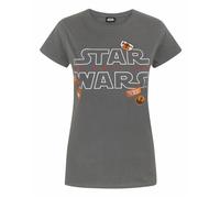 Star Wars Gris Badges T-shirt à manches courtes Femme