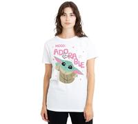 Star Wars Grogu Mood Adorable Ladies T Shirt, White, Blanc, M Femme
