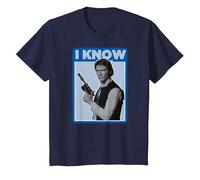 Star Wars Han Solo Iconic Unscripted I Know T-Shirt, Enfant, Bleu Marine, 4 Ans