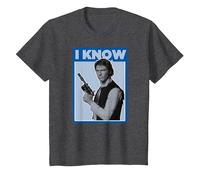 Star Wars Han Solo Iconic Unscripted I Know T-Shirt, Enfant, Chiné Foncé, 12 Ans