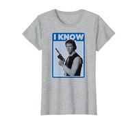Star Wars Han Solo Iconic Unscripted I Know T-Shirt, Femme, Gris Chiné, L