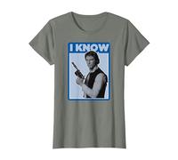 Star Wars Han Solo Iconic Unscripted I Know T-Shirt, Femme, Vert Kaki chiné, S