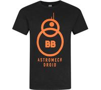 Star Wars Hommes The Force Awakens BB-8 Astromech Droid T-Shirt NS4090 (S) (Noir)