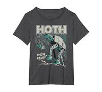 Star Wars Hoth The Ice Planet Retro Comic T-Shirt, Femme Grandes Tailles, Chiné Foncé, 1X