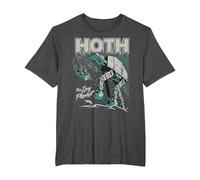 Star Wars Hoth The Ice Planet Retro Comic T-Shirt, Homme Grandes Tailles, Chiné Foncé, 2X Tall