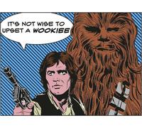 Star Wars - Impression sur toile "It's Not Wise To Upset A Wookiee" PM3325 (80 cm x 60 cm) (Bleu/Brun/Blanc)