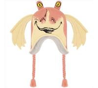 Star Wars Jar Binks Bonnet d'hiver péruvien tricoté avec oreilles de pistolet 3D et pompons, multicolore, taille unique, multicolore, taille unique